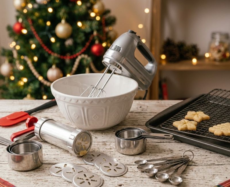 Cookie press and baking tools for making spritz cookies