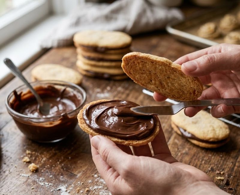 Chocolate cream filling for homemade milano cookies