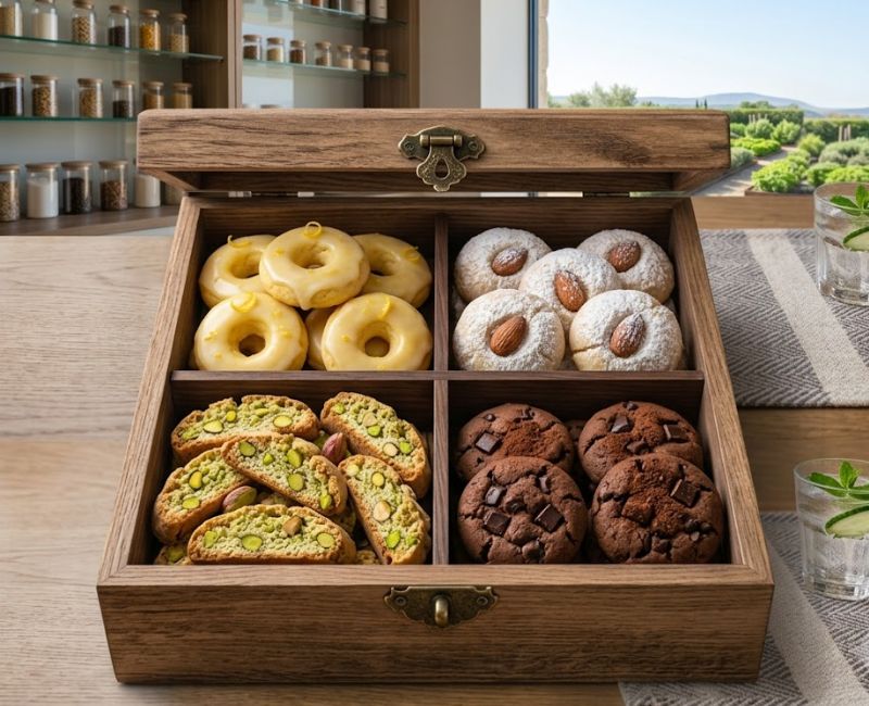 Different flavor variations of Italian cookies
