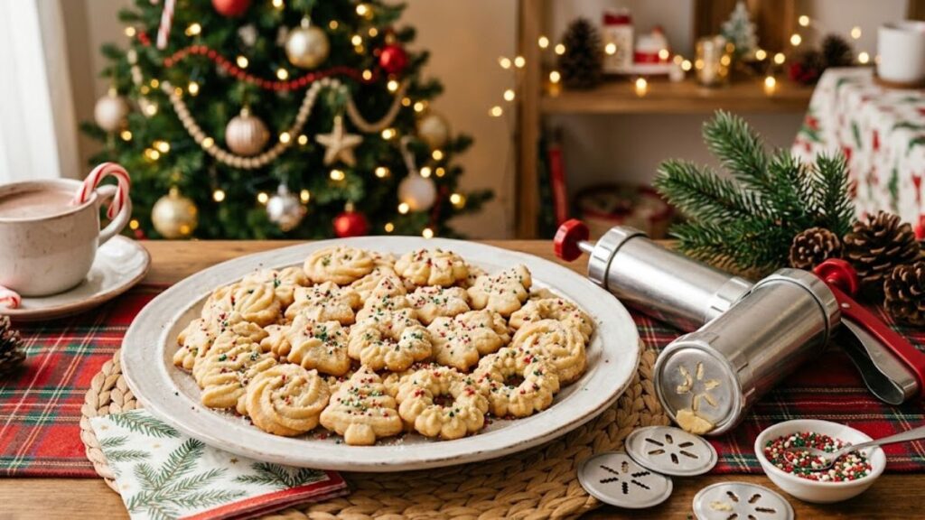 Best spritz cookie recipe with homemade Christmas spritz cookies