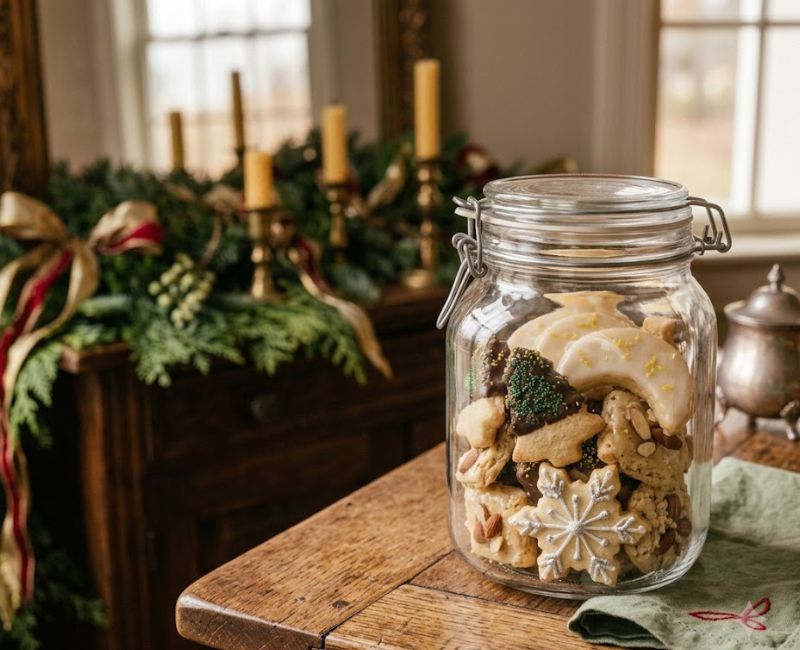 Storing homemade butter cookies in an airtight container