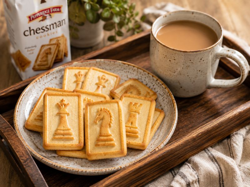 Buttery Chessman Cookies served with coffee