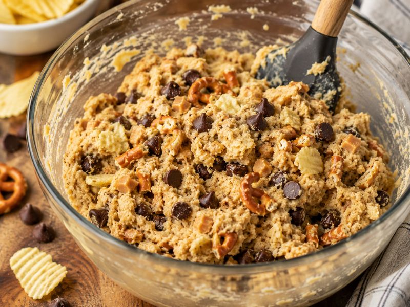 Preparing bakery style kitchen sink cookie dough