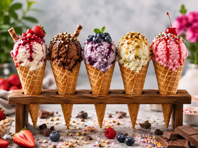 different types of ice cream cone