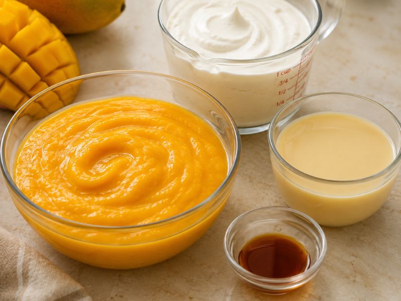 Ingredients for Propitious Mango Ice Cream