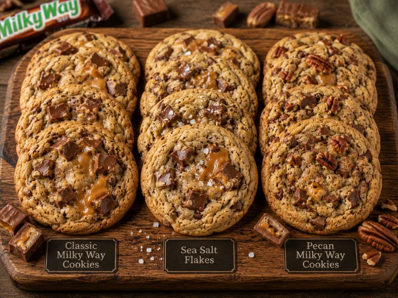 Different homemade Milky Way cookie variations