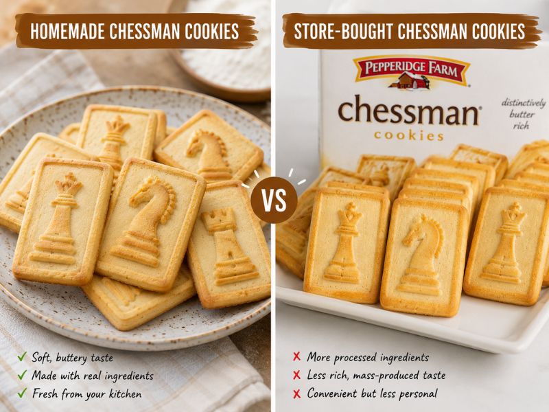 Homemade vs store bought Chessman Cookies comparison