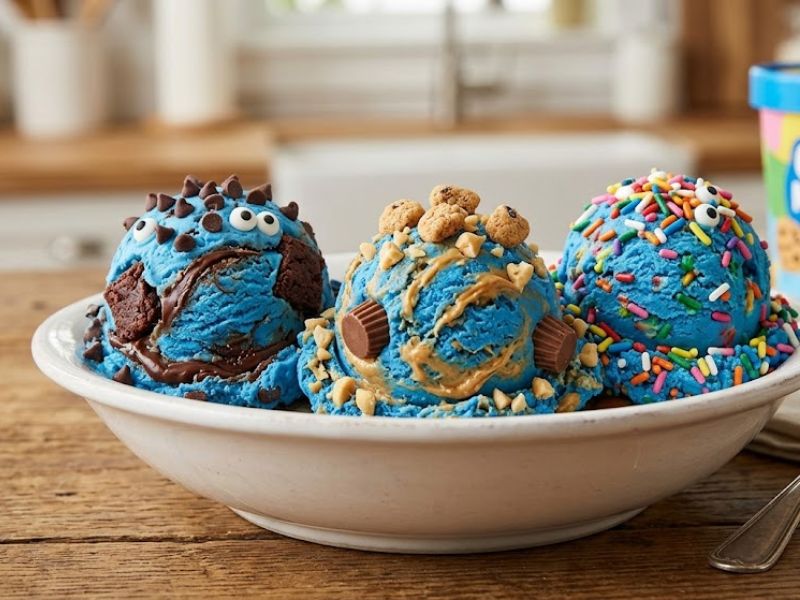Different cookie monster ice cream variations