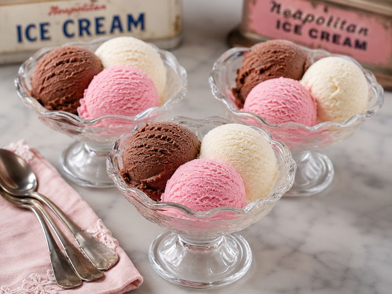 Classic Neapolitan Ice Cream inspired by Italian tradition