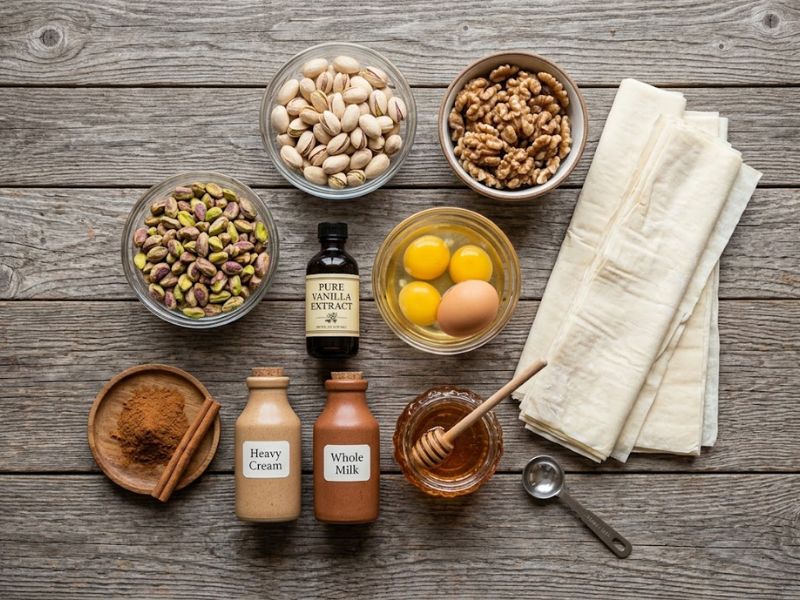 Baklava Ice Cream ingredients