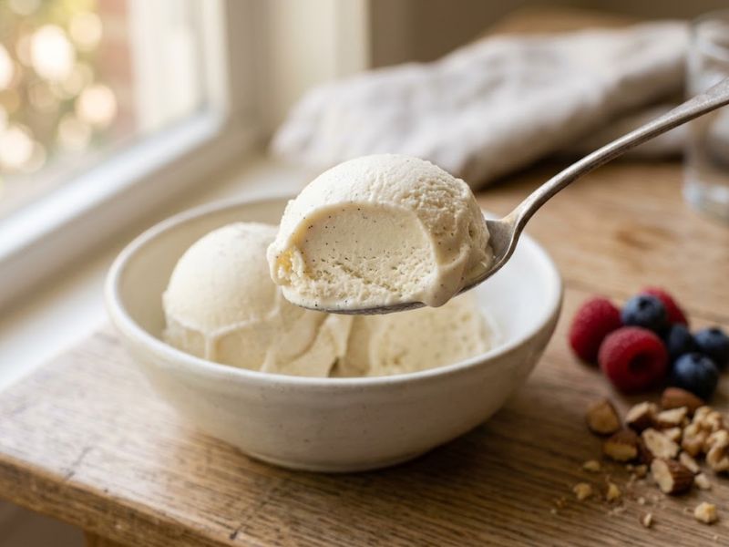 smooth creamy texture of protein ice cream