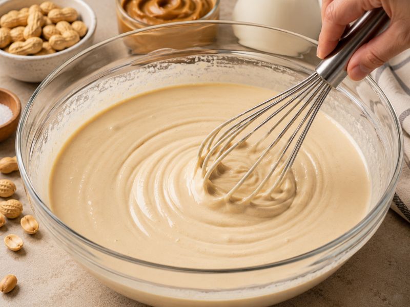 Creamy peanut butter ice cream base