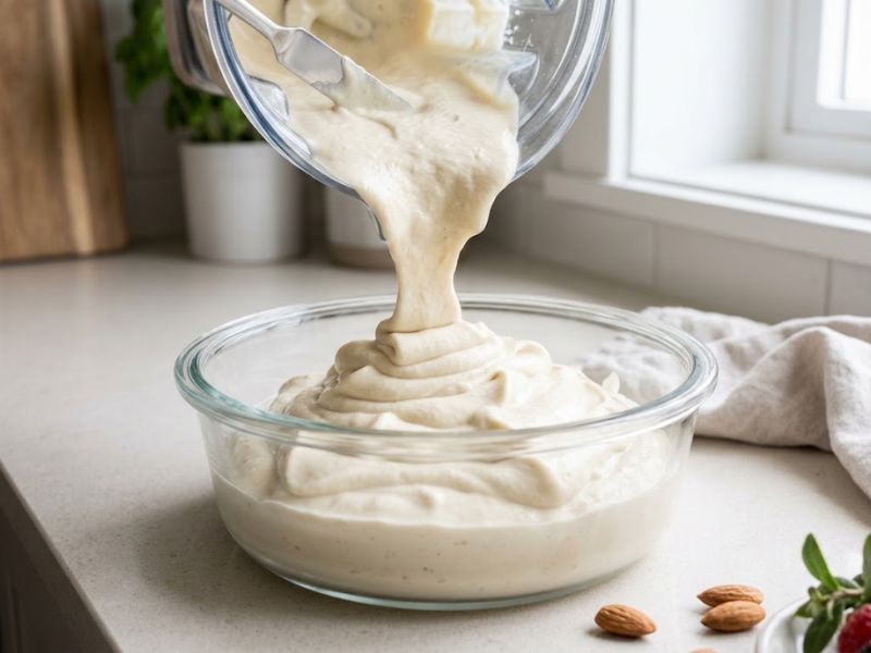 freshly churned protein ice cream ready to freeze