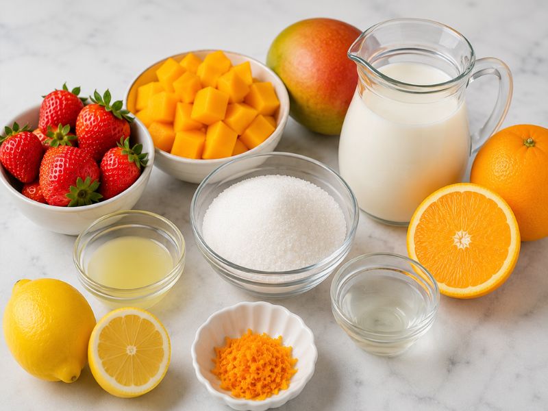 ingredients for sherbet ice cream