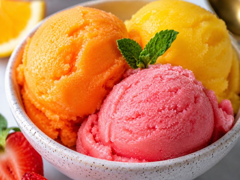 homemade sherbet ice cream