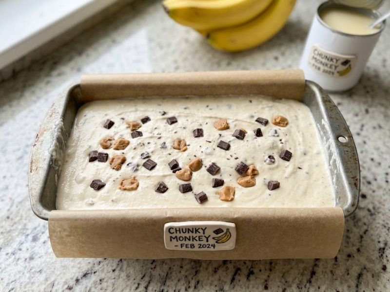 No-churn ice cream ready for freezing