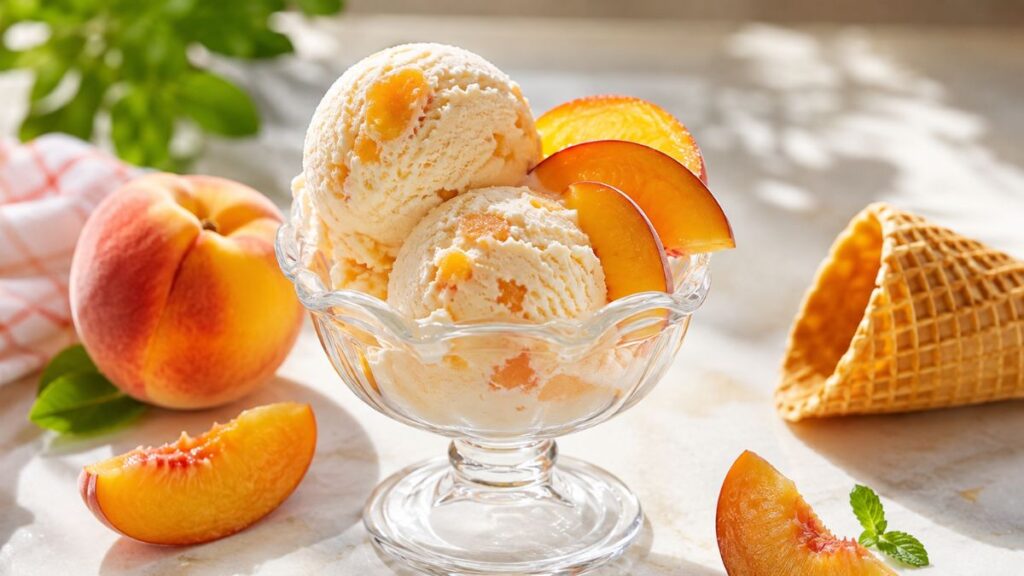 Peach ice cream recipe with fresh peaches