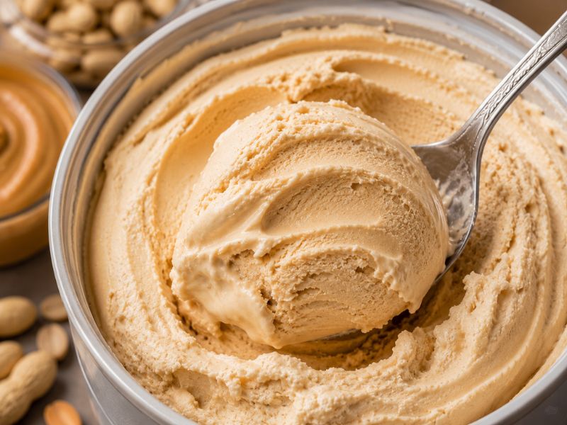 Creamy peanut butter ice cream texture