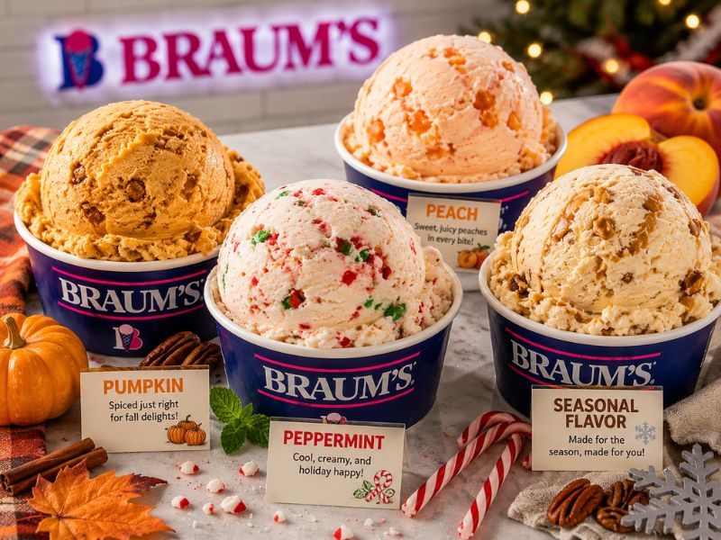 Seasonal Braum's ice cream flavors available throughout the year
