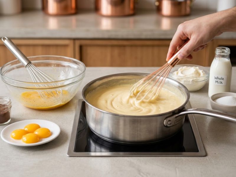 creamy custard base for Tiramisu Ice Cream