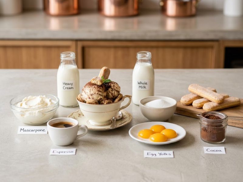 Tiramisu Ice Cream ingredients