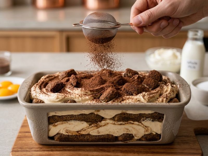 Tiramisu Ice Cream layered with coffee-soaked ladyfingers