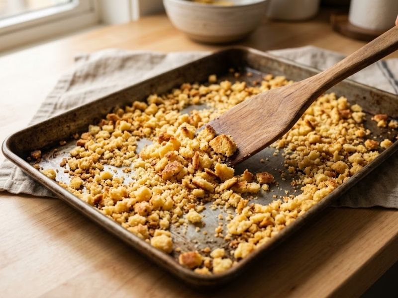 toasted cornbread crumbs for ice cream