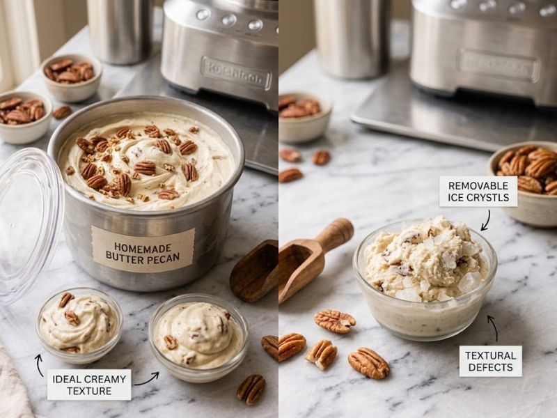 homemade butter pecan ice cream texture