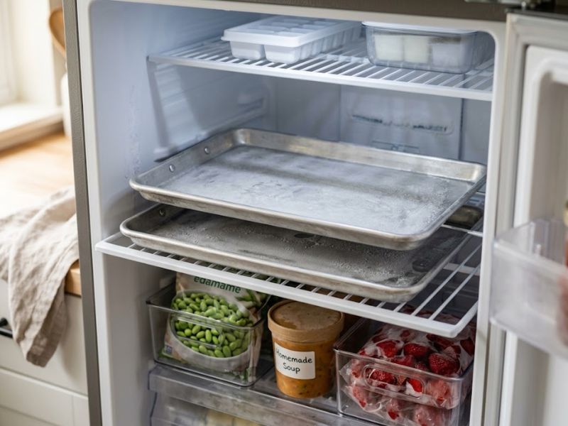 Chilled sheet pans for making rolled ice cream