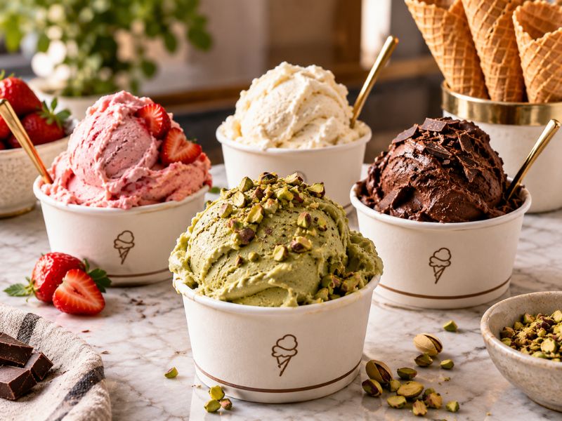 Gelato and ice cream comparison
