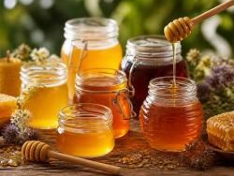 Different honey varieties for making ice cream