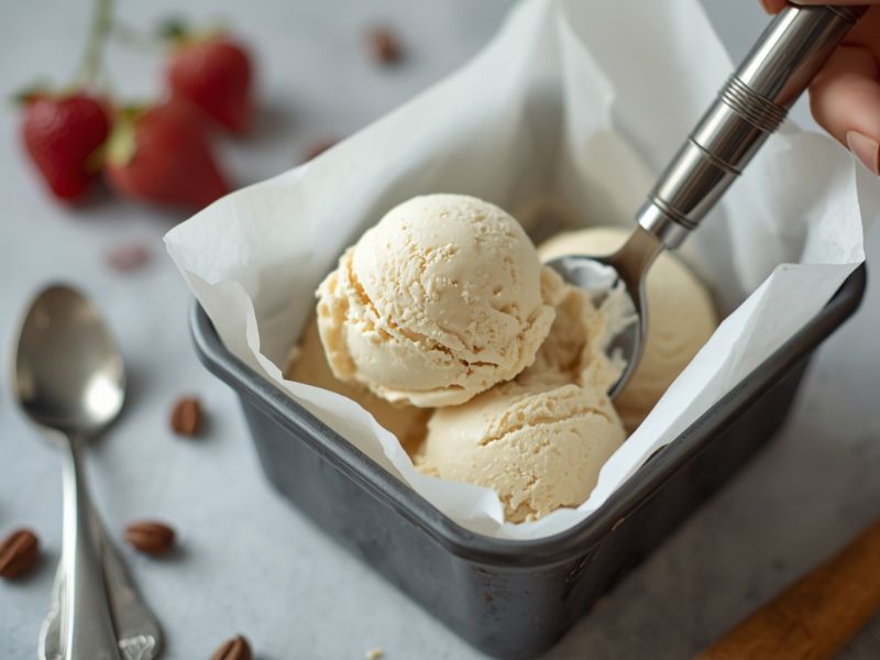 storing caramel ice cream in airtight container
