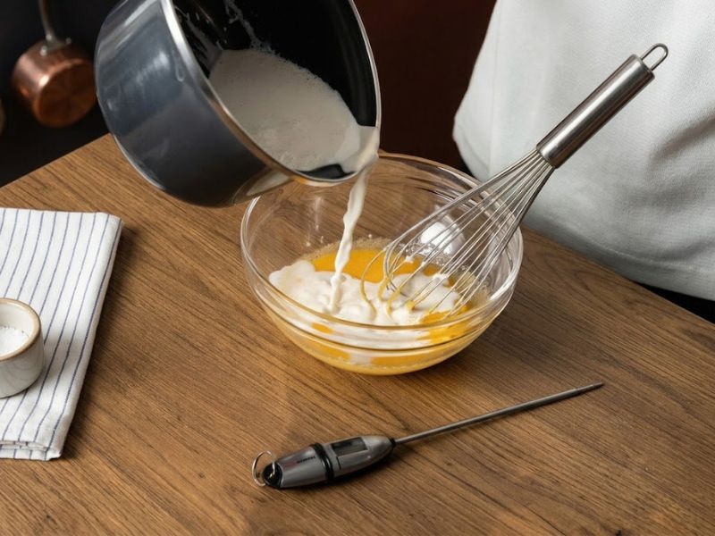 Adding anise extract to the creamy ice cream base
