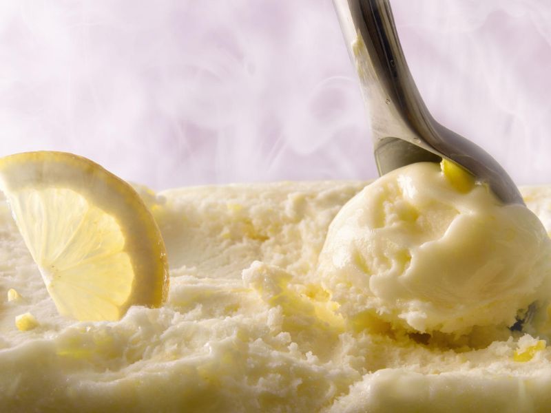 Creamy no churn lemon ice cream with fine lemon zest